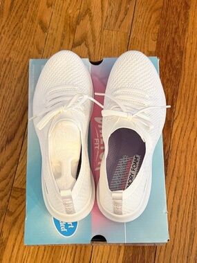 Women’s White Knit Slip-On Sneakers